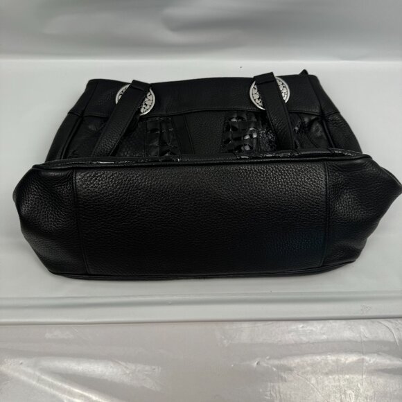 Brighton Black Pebble Leather Gator Embossed Purse Shoulder - Picture 15 of 16